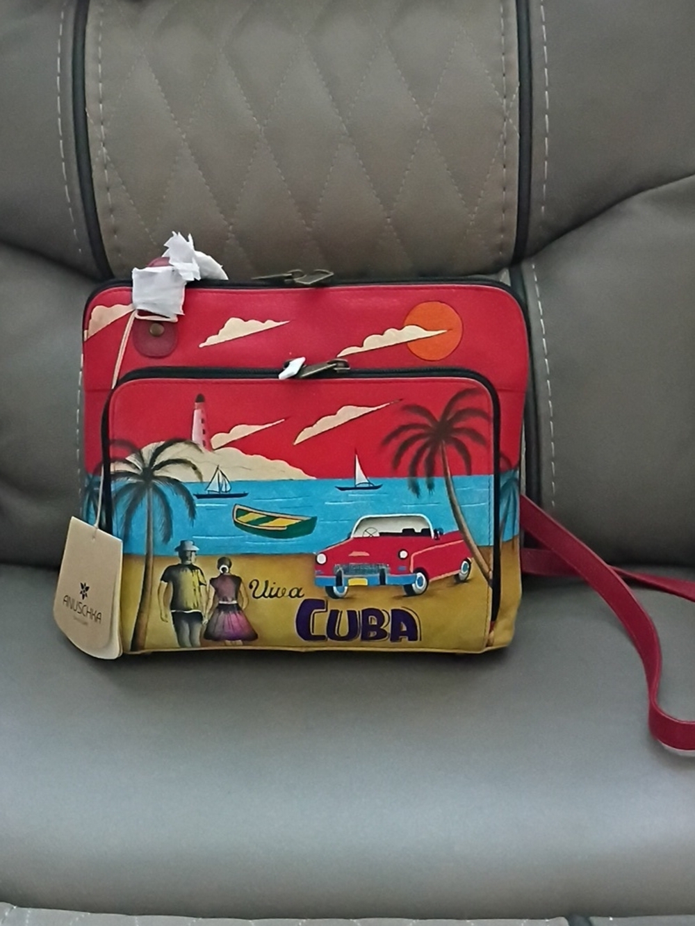 Anuschka 'Viva Cuba' Painted Crossbody Bag